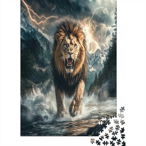 Löwe 1000 Teile, Impossible Woody Puzzle,Geschicklichkeitsspiel Für Die Ganze Familie, Erwachsenenpuzzle Ab 14 Jahren Puzzel 1000pcs (75x50cm) von MOBYAT