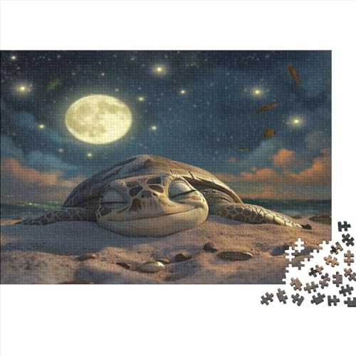 Meeresschildkröte 1000 Stück Puzzles Für Erwachsene Teenager Stress Abbauen Familien-Puzzlespiel Mit Poster in 1000-teiliges Puzzle Lernspiel Spielzeug Geschenk Puzzel 1000pcs (75x50cm) von MOBYAT