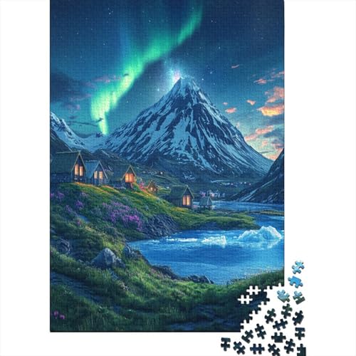 Nordlichter 1000 Stück Puzzles Für Erwachsene Teenager Stress Abbauen Familien-Puzzlespiel Mit Poster in 1000-teiliges Puzzle Lernspiel Spielzeug Geschenk Puzzel 1000pcs (75x50cm) von MOBYAT