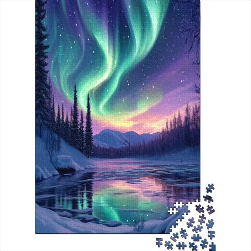 Nordlichter 1000 Teile, Impossible Woody Puzzle,Geschicklichkeitsspiel Für Die Ganze Familie, Erwachsenenpuzzle Ab 14 Jahren Puzzel 1000pcs (75x50cm) von MOBYAT