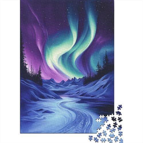 Nordlichter 1000 Teile, Impossible Woody Puzzle,Geschicklichkeitsspiel Für Die Ganze Familie, Erwachsenenpuzzle Ab 14 Jahren Puzzel 1000pcs (75x50cm) von MOBYAT