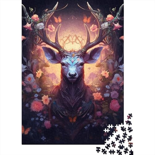 Puzzle 1000 Teile, Bunte Hirsche Collection, Geschicklichkeitsspiel Für Die Ganze Familie, Erwachsenenpuzzle Ab 14 Jahren - Holzpuzzle 1000pcs (75x50cm) von MOBYAT