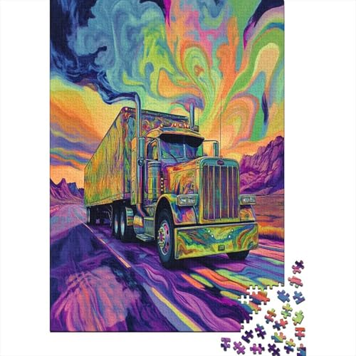 Puzzle 1000 Teile, Großer LKW Collection, Geschicklichkeitsspiel Für Die Ganze Familie, Erwachsenenpuzzle Ab 14 Jahren - Holzpuzzle 1000pcs (75x50cm) von MOBYAT