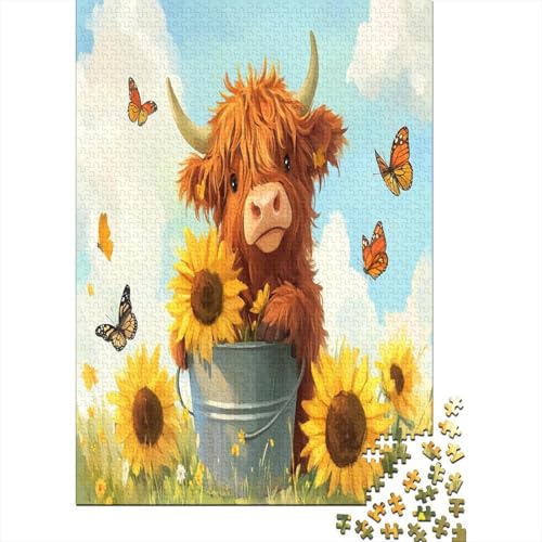 Puzzle 1000 Teile, Highland Rinder Collection, Geschicklichkeitsspiel Für Die Ganze Familie, Erwachsenenpuzzle Ab 14 Jahren - Holzpuzzle 1000pcs (75x50cm) von MOBYAT