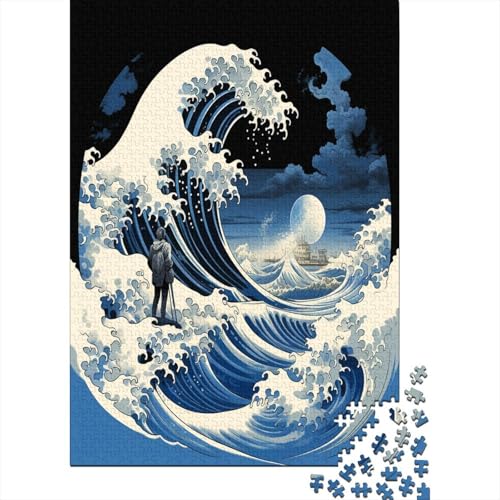 Puzzle 1000 Teile, Homemissing künstlerische Ukiyoe Collection, Geschicklichkeitsspiel Für Die Ganze Familie, Erwachsenenpuzzle Ab 14 Jahren - Holzpuzzle 1000pcs (75x50cm) von MOBYAT