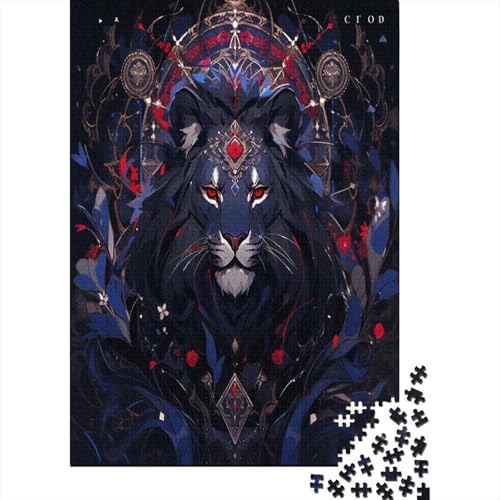 Puzzle 1000 Teile, King Löwe with Blue Eyes Collection, Geschicklichkeitsspiel Für Die Ganze Familie, Erwachsenenpuzzle Ab 14 Jahren - Holzpuzzle 1000pcs (75x50cm) von MOBYAT