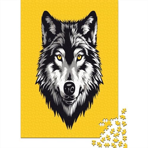 Puzzle 1000 Teile, Minimalist Wolf Collection, Geschicklichkeitsspiel Für Die Ganze Familie, Erwachsenenpuzzle Ab 14 Jahren - Holzpuzzle 1000pcs (75x50cm) von MOBYAT