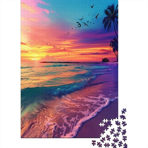 Puzzle 1000 Teile, Strand Sonnenuntergang Collection, Geschicklichkeitsspiel Für Die Ganze Familie, Erwachsenenpuzzle Ab 14 Jahren - Holzpuzzle 1000pcs (75x50cm) von MOBYAT