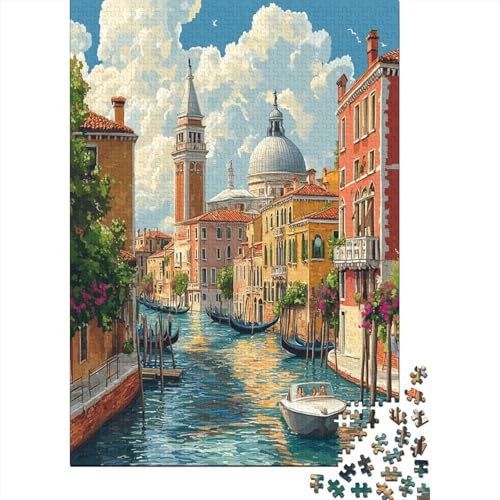 Puzzle 1000 Teile, Venedig Wasserstadt Collection, Geschicklichkeitsspiel Für Die Ganze Familie, Erwachsenenpuzzle Ab 14 Jahren - Holzpuzzle 1000pcs (75x50cm) von MOBYAT