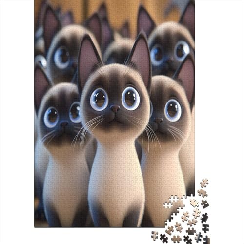 Puzzle 1000 Teile,Puzzle Erwachsene, Impossible Puzzle, Geschicklichkeitsspiel Für Die Ganze Familie,Puzzle Farbenfrohes Legespiel - Siamisches Kätzchen.Home DekoRatteion Puzzle 1000pcs (75x50cm) von MOBYAT