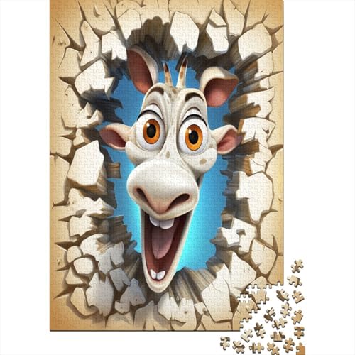 Puzzle 1000 Teile 3D Effekt Lustige Giraffe Puzzles Für Erwachsene Klassische Puzzles 1000 Teile Erwachsene Puzzles Schwer Erwachsene 1000 Teile 1000pcs (75x50cm) von MOBYAT