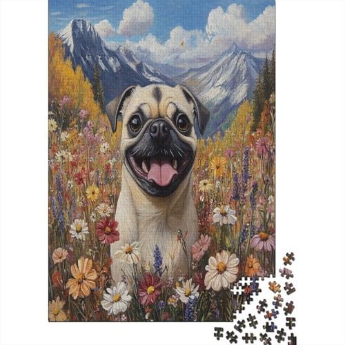 Puzzle 1000 Teile - Mops - Puzzle Für Erwachsene, [Exklusiv] 1000pcs (75x50cm) - Holzpuzzle von MOBYAT