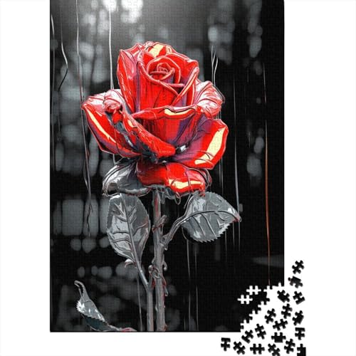 Rote Rose (6) 1000 Stück Puzzles Für Erwachsene Teenager Stress Abbauen Familien-Puzzlespiel Mit Poster in 1000-teiliges Puzzle Lernspiel Spielzeug Geschenk Puzzel 1000pcs (75x50cm) von MOBYAT