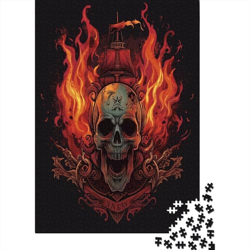 Schädel 1000 Stück Puzzles Für Erwachsene Teenager Stress Abbauen Familien-Puzzlespiel Mit Poster in 1000-teiliges Puzzle Lernspiel Spielzeug Geschenk Puzzel 1000pcs (75x50cm) von MOBYAT