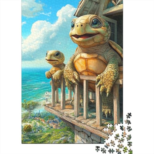 Schildkröte 1000 Teile, Impossible Woody Puzzle,Geschicklichkeitsspiel Für Die Ganze Familie, Erwachsenenpuzzle Ab 14 Jahren Puzzel 1000pcs (75x50cm) von MOBYAT