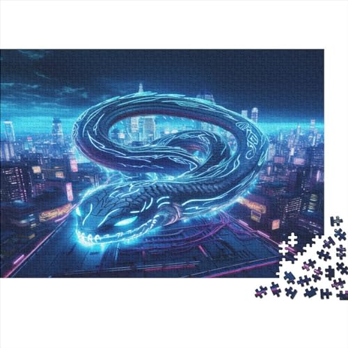 Schlange 1000 Stück Puzzles Für Erwachsene Teenager Stress Abbauen Familien-Puzzlespiel Mit Poster in 1000-teiliges Puzzle Lernspiel Spielzeug Geschenk Puzzel 1000pcs (75x50cm) von MOBYAT