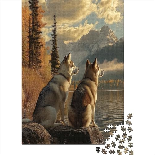 Sibirischer Husky 1000 Teile, Impossible Woody Puzzle,Geschicklichkeitsspiel Für Die Ganze Familie, Erwachsenenpuzzle Ab 14 Jahren Puzzel 1000pcs (75x50cm) von MOBYAT