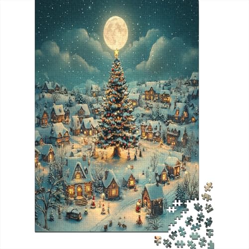 Weihnachtsbaum 1000 Stück Puzzles Für Erwachsene Teenager Stress Abbauen Familien-Puzzlespiel Mit Poster in 1000-teiliges Puzzle Lernspiel Spielzeug Geschenk Puzzel 1000pcs (75x50cm) von MOBYAT