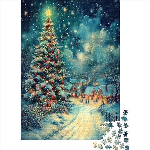 Weihnachtsbaum 1000 Stück Puzzles Für Erwachsene Teenager Stress Abbauen Familien-Puzzlespiel Mit Poster in 1000-teiliges Puzzle Lernspiel Spielzeug Geschenk Puzzel 1000pcs (75x50cm) von MOBYAT