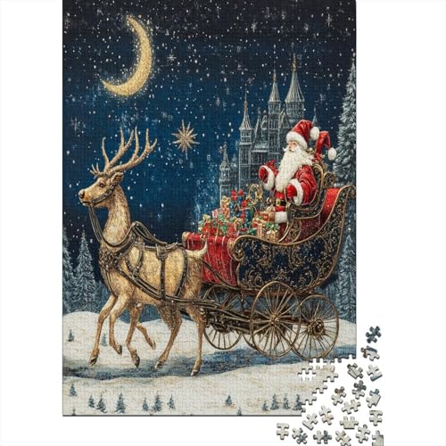 Weihnachtsmann 1000 Stück Puzzles Für Erwachsene Teenager Stress Abbauen Familien-Puzzlespiel Mit Poster in 1000-teiliges Puzzle Lernspiel Spielzeug Geschenk Puzzel 1000pcs (75x50cm) von MOBYAT
