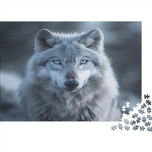 Wolf 1000 Stück Puzzles Für Erwachsene Teenager Stress Abbauen Familien-Puzzlespiel Mit Poster in 1000-teiliges Puzzle Lernspiel Spielzeug Geschenk Puzzel 1000pcs (75x50cm) von MOBYAT