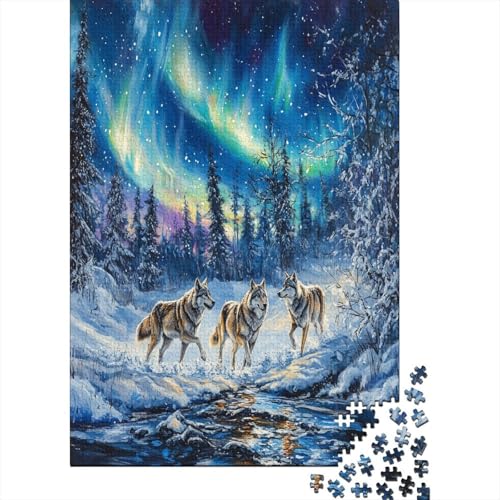 Wolf 1000 Stück Puzzles Für Erwachsene Teenager Stress Abbauen Familien-Puzzlespiel Mit Poster in 1000-teiliges Puzzle Lernspiel Spielzeug Geschenk Puzzel 1000pcs (75x50cm) von MOBYAT