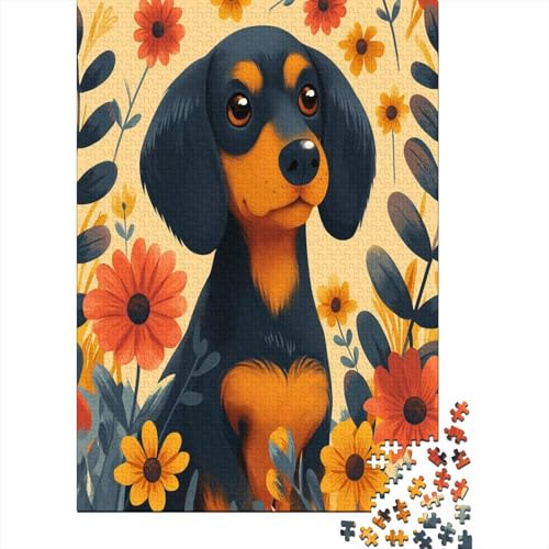 Woody Puzzle 1000 Teile – Puzzle Für Erwachsene – Dachshund 1000pcs (75x50cm) von MOBYAT