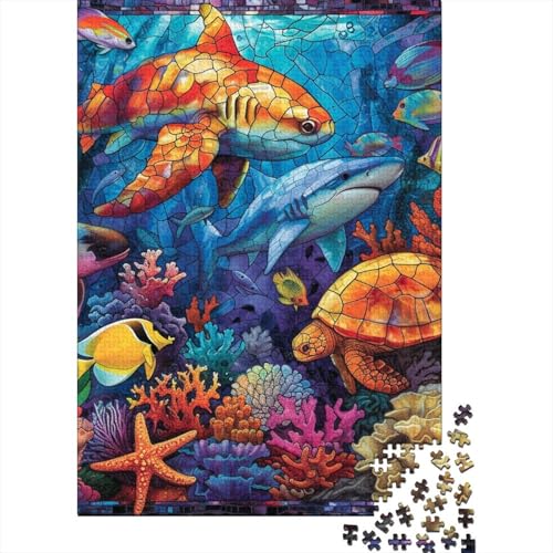 Woody Puzzle 1000 Teile – Puzzle Für Erwachsene – Kleine Schildkröte 1000pcs (75x50cm) von MOBYAT