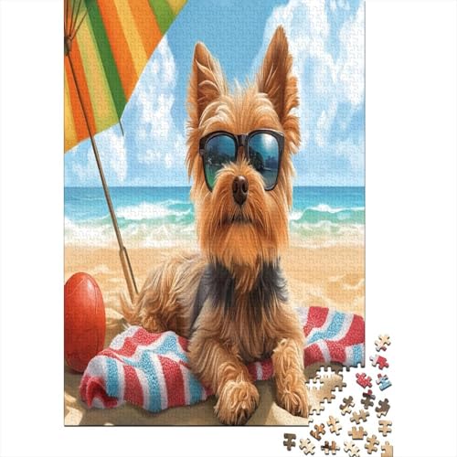 Yorkshire Terrier 1000 Teile, Impossible Woody Puzzle,Geschicklichkeitsspiel Für Die Ganze Familie, Erwachsenenpuzzle Ab 14 Jahren Puzzel 1000pcs (75x50cm) von MOBYAT