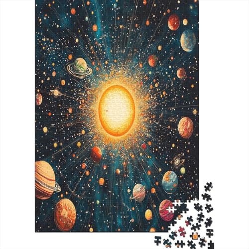 kosmische Planeten 1000 Teile, Impossible Woody Puzzle,Geschicklichkeitsspiel Für Die Ganze Familie, Erwachsenenpuzzle Ab 14 Jahren Puzzel 1000pcs (75x50cm) von MOBYAT