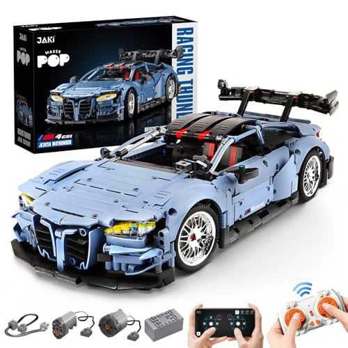 MOCBROPCS Technik M4 Sportwagen 1:10 Bausteinspielzeug, 2.4G Fernbedienung Auto und App Dual Control, 2280 Teile, Geschenk/Sammlerstücke für 12-16 Jahre Alte Jungen und Erwachsene(2280 Teile) von MOCBROPCS