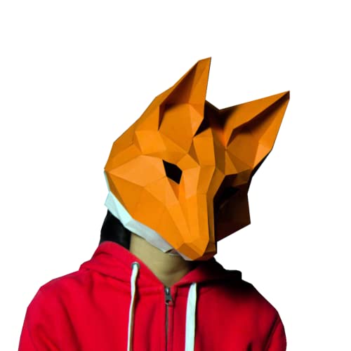 MOCIUN 3D Paper Mold Fox Head Mask Headgear Animal Model Halloween Cosplay Props Women Men Party MOCIUN 3D Paper Mold Fox Head Mask Headgear Animal Model Halloween Cosplay Props Women Men Party von MOCIUN