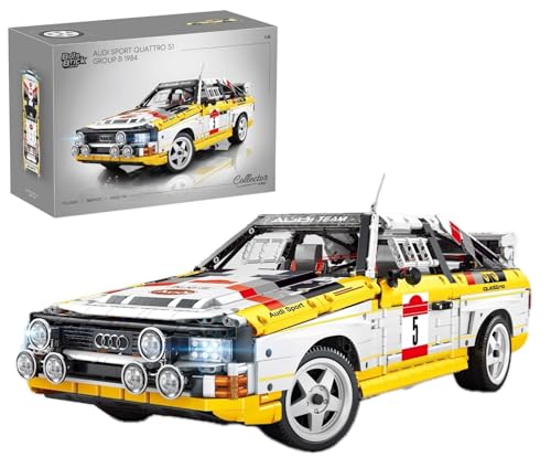 MOCSETS Technik Auto für Audi S1 Rennauto, Modellauto-Bausatz im Maßstab 1:8, Klemmbausteine Rennwagen aus 3887+ Teile (Keine Motor) von MOCSETS