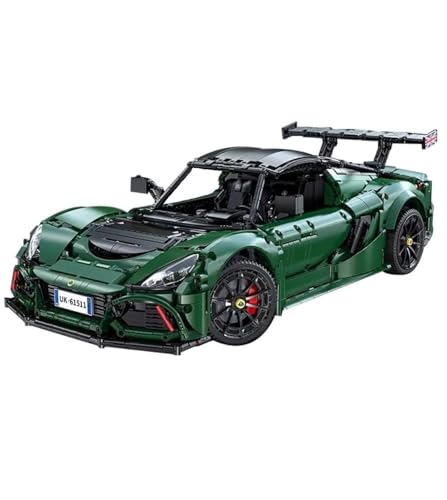 MOCSETS Technik Auto für CADA Lotus Exige Cup 430 C61511W, Modellauto-Bausatz im Maßstab 1:8, Klemmbausteine Auto aus 3730+ Teile (Ohne Originalkarton) von MOCSETS