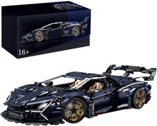 MOCSETS Technik Auto für Lambo Aventador SVJ, Modellauto-Bausatz im Maßstab 1:8, Klemmbausteine Auto Modellbausatz aus 3851+ Teile (Mit Originalkarton) von MOCSETS