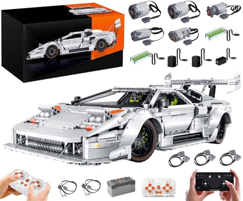 MOCSETS Technik Auto für Lamborghini Countach LP5000 Quattrovalvole, Mit 6Motoren Set, Modellauto-Bausatz im Maßstab 1:8, Klemmbausteine Auto Modellbausatz aus 3970+ Teile (Mit Originalkarton) von MOCSETS