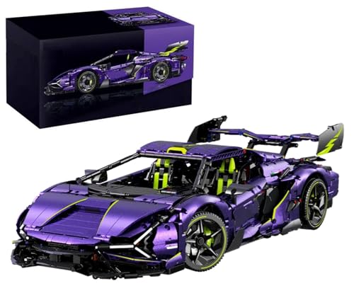 MOCSETS Technik Auto für Lamborghini Sian, Modellauto-Bausatz im Maßstab 1:8, Klemmbausteine Auto Modellbausatz aus 3654+ Teile (Mit Originalkarton) von MOCSETS