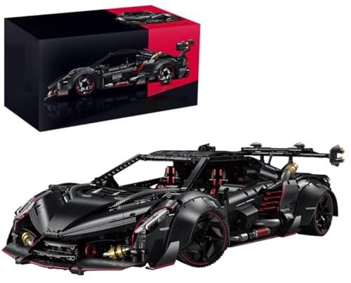 MOCSETS Technik Auto für Lamborghini Veneno, Modellauto-Bausatz im Maßstab 1:8, Klemmbausteine Auto Modellbausatz aus 3809+ Teile (Mit Originalkarton) von MOCSETS
