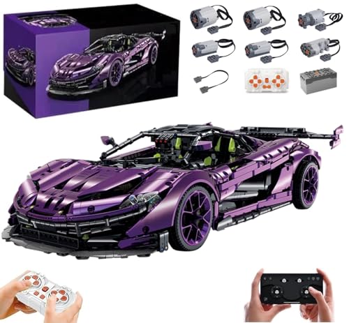 MOCSETS Technik Auto für McIaren P1, Mit 6Motoren Set, Modellauto-Bausatz im Maßstab 1:8, Klemmbausteine Auto Modellbausatz aus 3224+ Teile (Mit Originalkarton) von MOCSETS