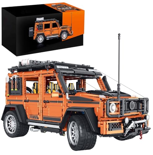 MOCSETS Technik Auto für Mercedes AMG G63, G-Klasse Modellauto-Bausatz im Maßstab 1:8, Klemmbausteine Auto Modellbausatz aus 3914+ Teile (Mit Originalkarton) von MOCSETS