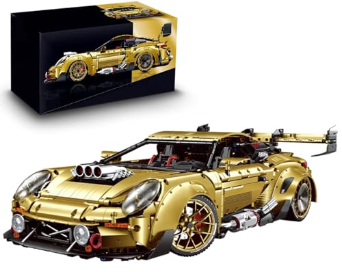 MOCSETS Technik Auto für Porschor GT3 RS, Modellauto-Bausatz im Maßstab 1:8, Klemmbausteine Auto Modellbausatz aus 3824+ Teile (Mit Originalkarton) von MOCSETS