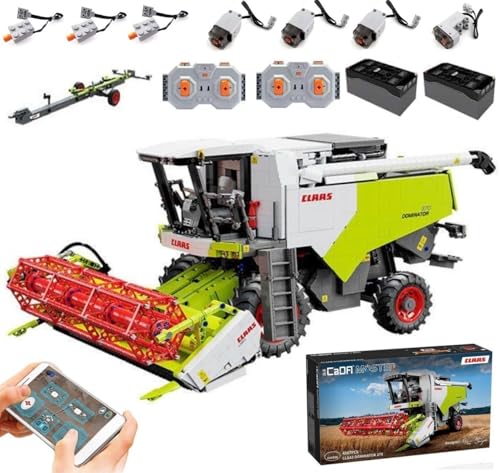 MOCSETS CADA C61508W, Technik Mähdrescher für CLAAS Dominator 370, Mit 7Motoren Set, Klemmbausteine Mahdrescher aus 4567+ Teile (Mit Originalkarton) von MOCSETS