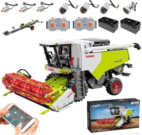 MOCSETS CADA C61508W, Technik Mähdrescher für CLAAS Dominator 370, Mit 7Motoren Set, Klemmbausteine Mahdrescher aus 4567+ Teile (Mit Originalkarton) von MOCSETS