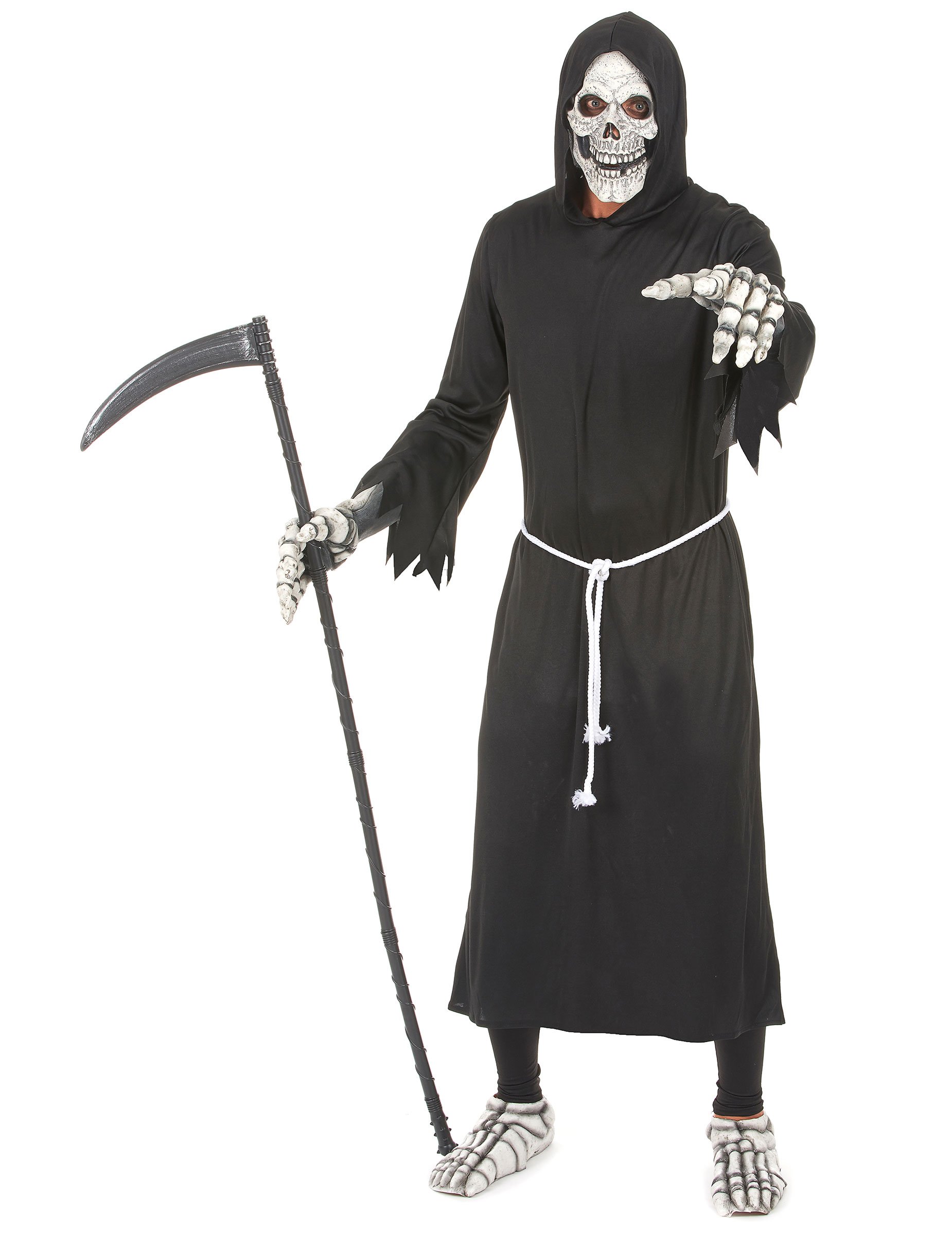 Sensenmann Halloween-Kostüm Gevatter Tod schwarz von KARNEVAL-MEGASTORE
