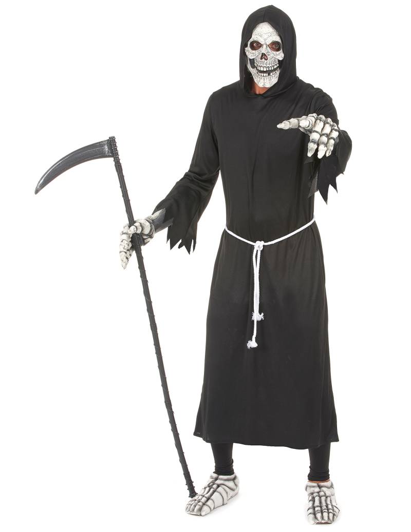 Sensenmann Halloween-Kostüm Gevatter Tod schwarz von KARNEVAL-MEGASTORE