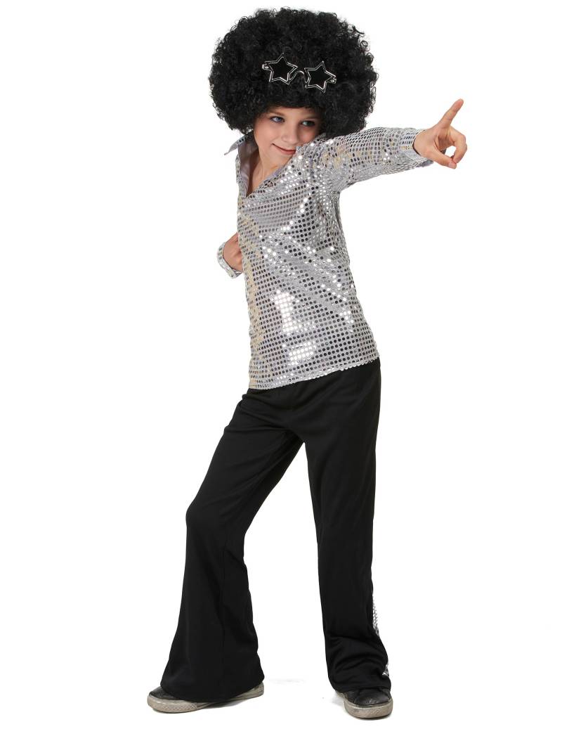 Silbernes Discokostüm für Jungen von KARNEVAL-MEGASTORE