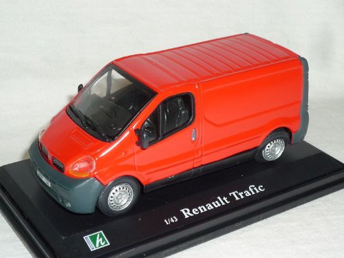MODELLCARSONLINE Renautl Trafic Kasten Rot Transporter Sockel Und Vitrine 1/43 Modellauto Modell Auto von MODELLCARSONLINE