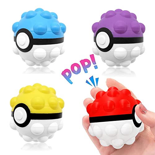MODEQQ 4 Stück Pop Fidget It Ball Stressball, Fidget Ball Popit Ball Antistressball Spielzeug, Poppet Bälle Fidget, Bubble Silikon Quetschball für Kinder Erwachsene MODEQQ 4 Stück Pop Fidget It Ball Stressball, Fidget Ball Popit Ball Antistressball Spielzeug, Poppet Bälle Fidget, Bubble Silikon Quetschball für Kinder Erwachsene von MODEQQ