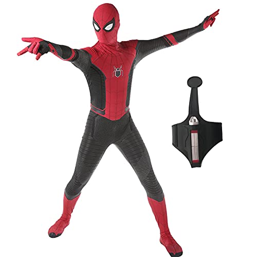 MODRYER Superheld Kinder Erwachsene Kostüm mit Armschienen für Spiderman weit weg von zu Hause Cosplay Jumpsuit Body Halloween Karneval Party Onesies Kostümanzug,Upgraded-Men 180~185cm von MODRYER