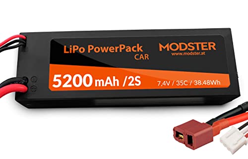 LiPo Akku 2S 7,4V 5200 mAh 35C (Deans) MODSTER PowerPack Car Hardcase von MODSTER
